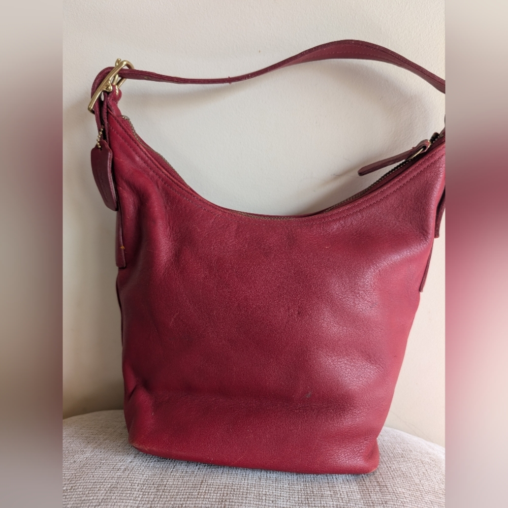 Vintage Coach Legacy West Hobo Ergo Like Shoulder Bag Purse Red 9823